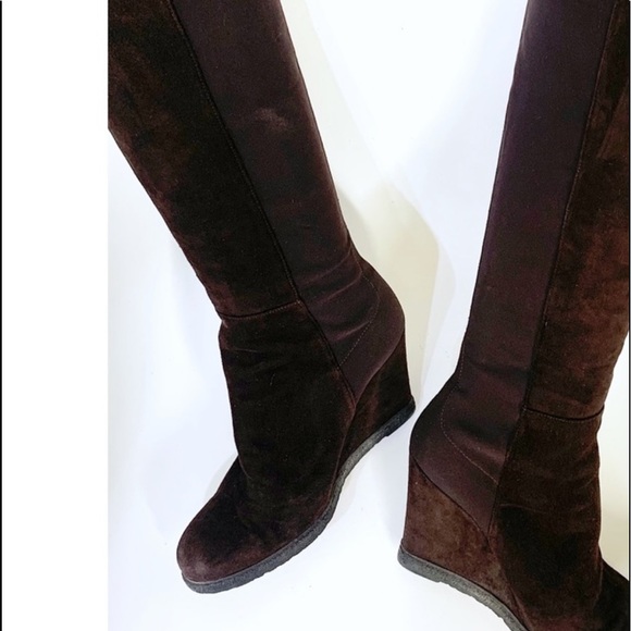 Knee high suede wedge boots - Picture 5 of 6